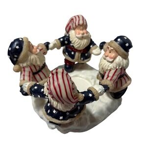 Home Interiors 2002‎ Santa Candle Holder Americana Christmas Decor 7" x 6"